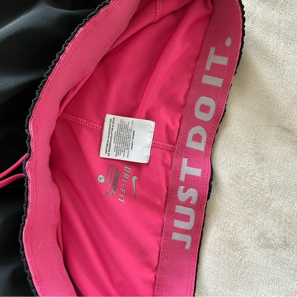 Nike Black and Pink Athletic Shorts